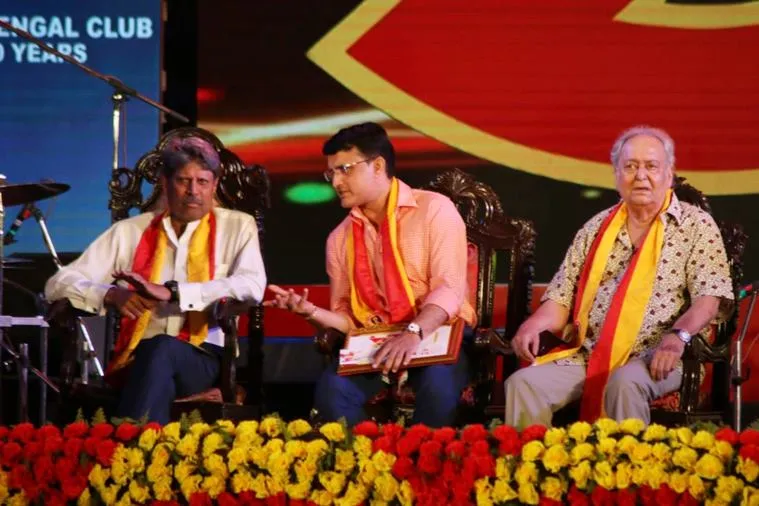 KAPIL DEV, SOURAV GANGULY AND SOUMITRA