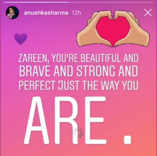 Anushka Sharma stands by Zareen Khan over stretch mark trolling