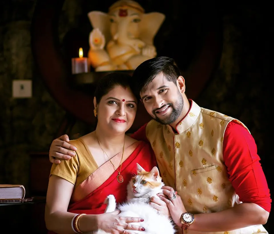 Actor Neel Bhattacharya with his mother