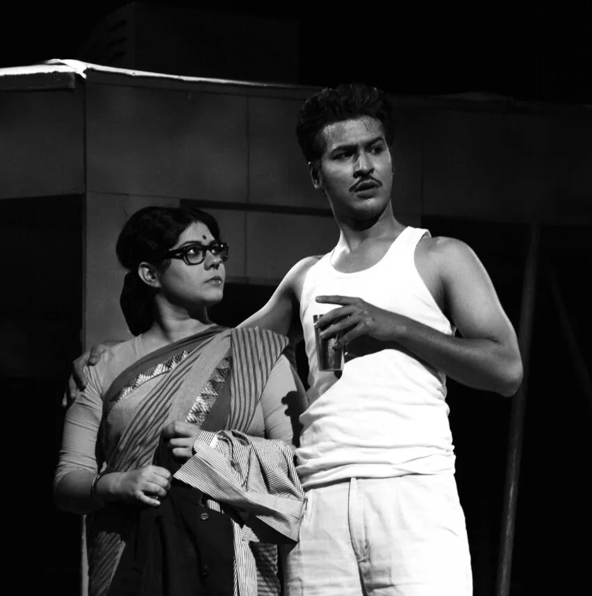 Ankita and Anirban in the play Adyo Sesh Rojoni 