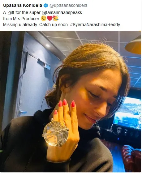 Tamannah Bhatia receives World's fifth largest diamond set in a ring worth 2 crores as a gift