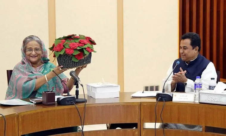 Mustafa Kamal with Bangladesh prime minister Sheikh Hasina