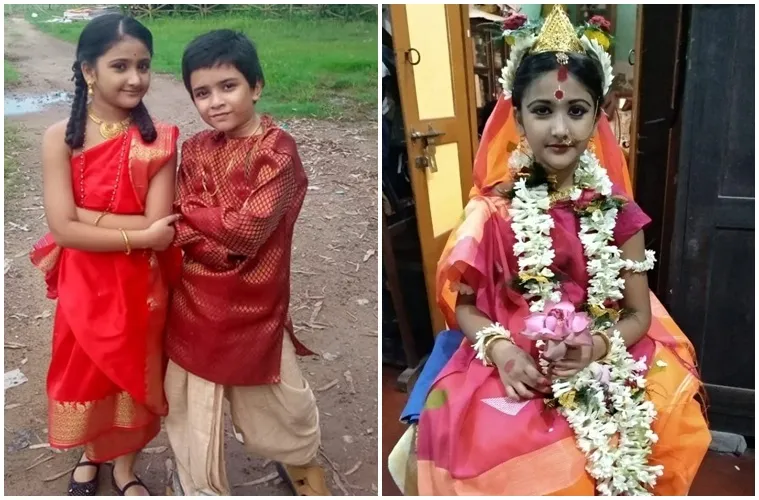 Bengali Television child actor Shamvabi worshipped in Ashtami Kumari Puja on her birthday
