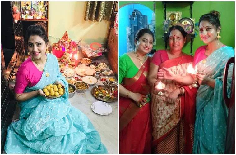 Laxmi Puja at Trissha Chatterjee's place
