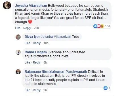 Netizens' reaction on singer SP Balasubrahmanyam's post