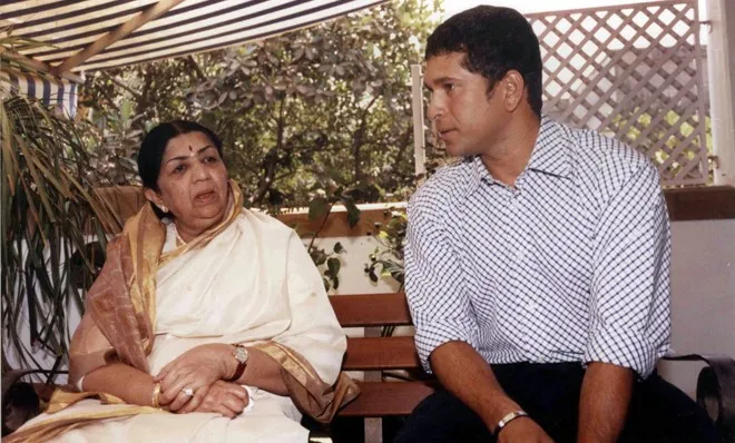 Lata Mangeshkar and Sachin Tendulkar