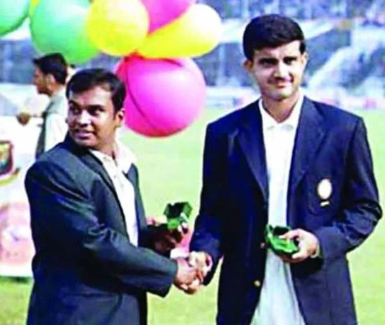 Sourav Ganguly against Bangladesh