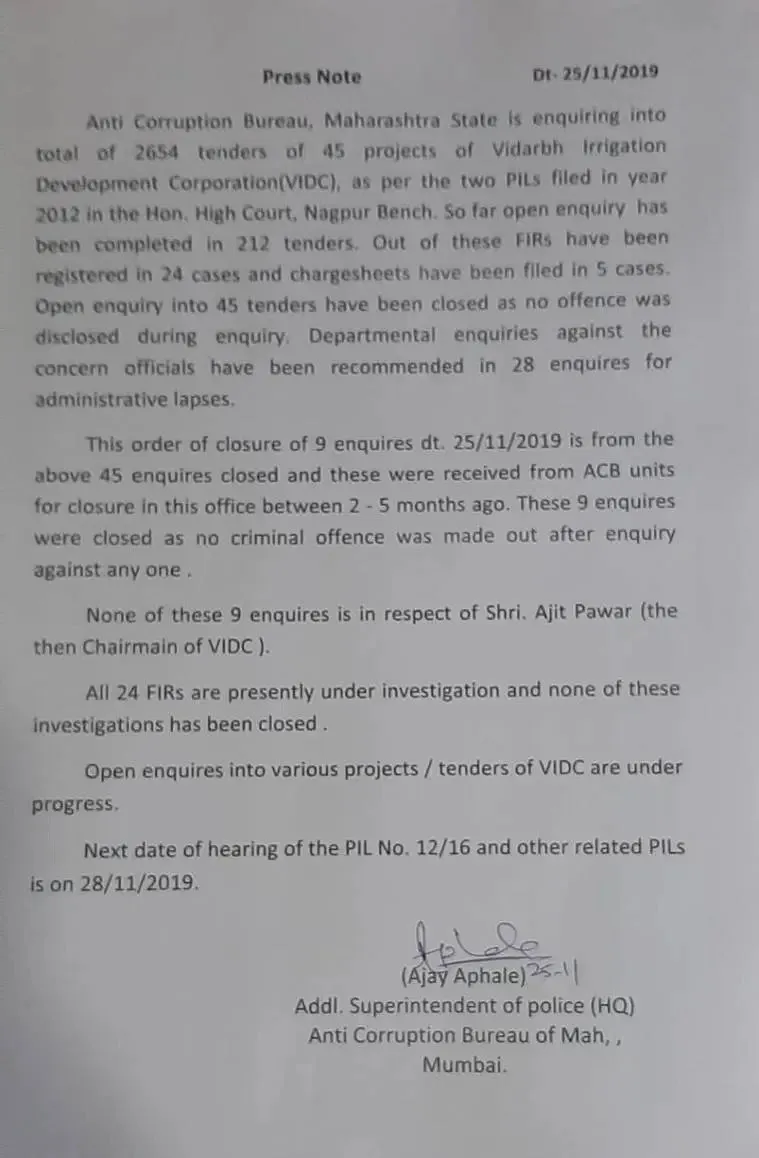 Ajit Pawar, Irrigation