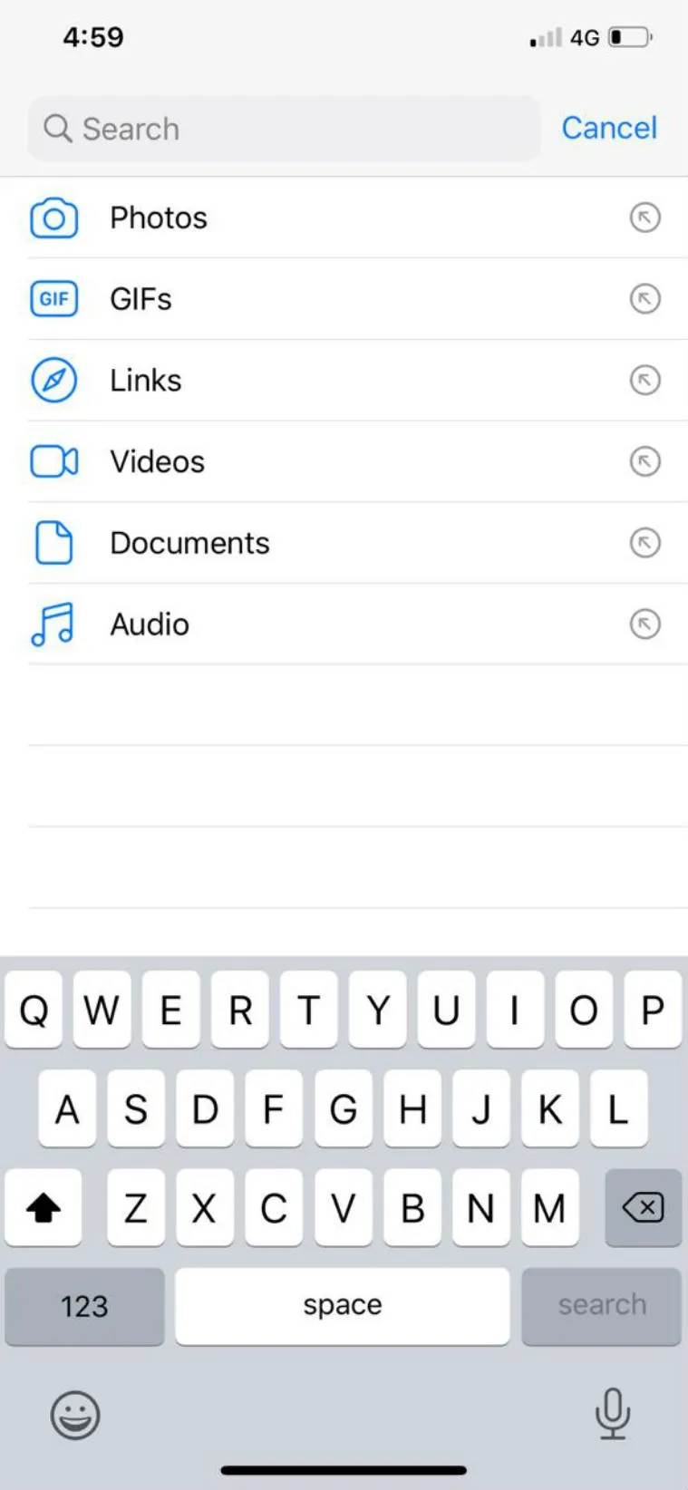 whatsapp new search feature