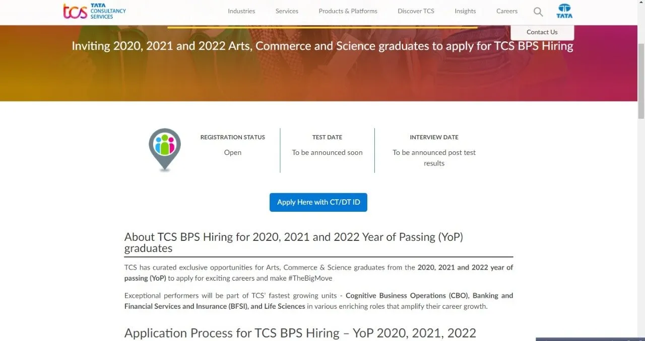 tcs work - office recruitment