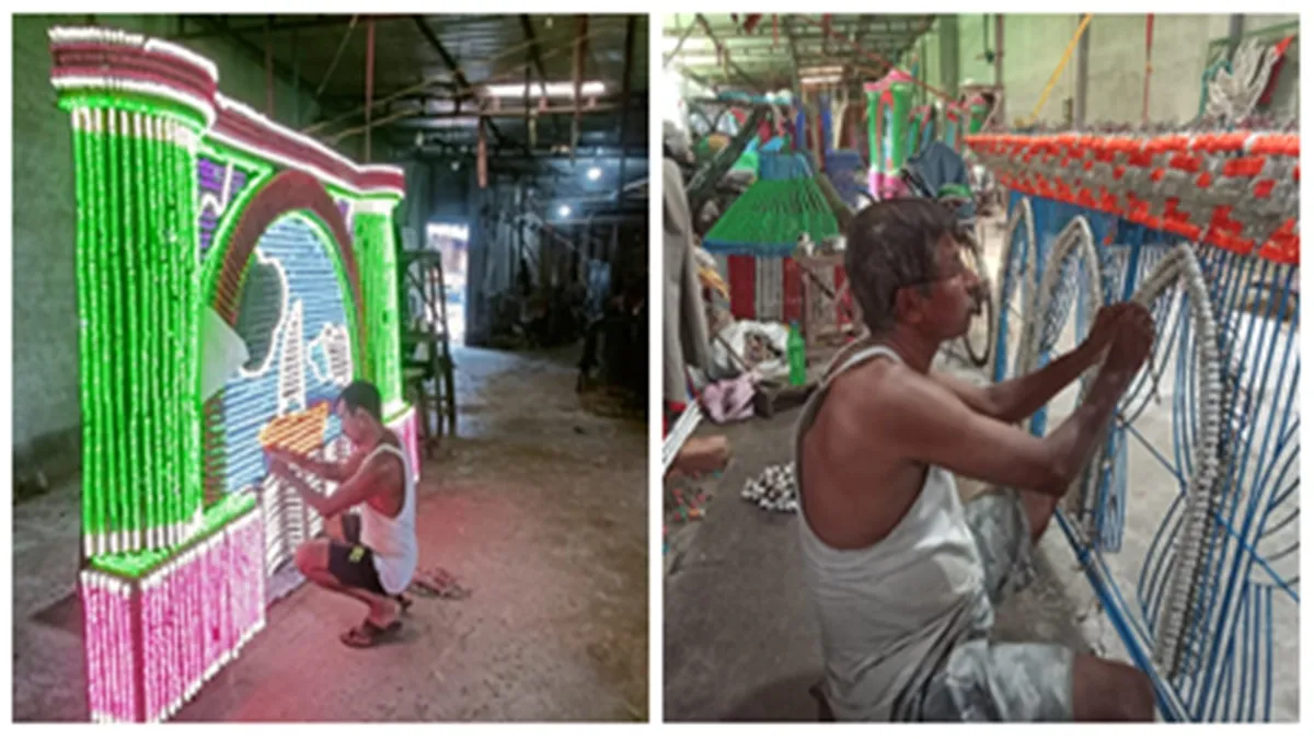 Chandannagar,Chandannagar lights,Durga Puja,Durga Puja light makers,Kolkata Durga Puja lights