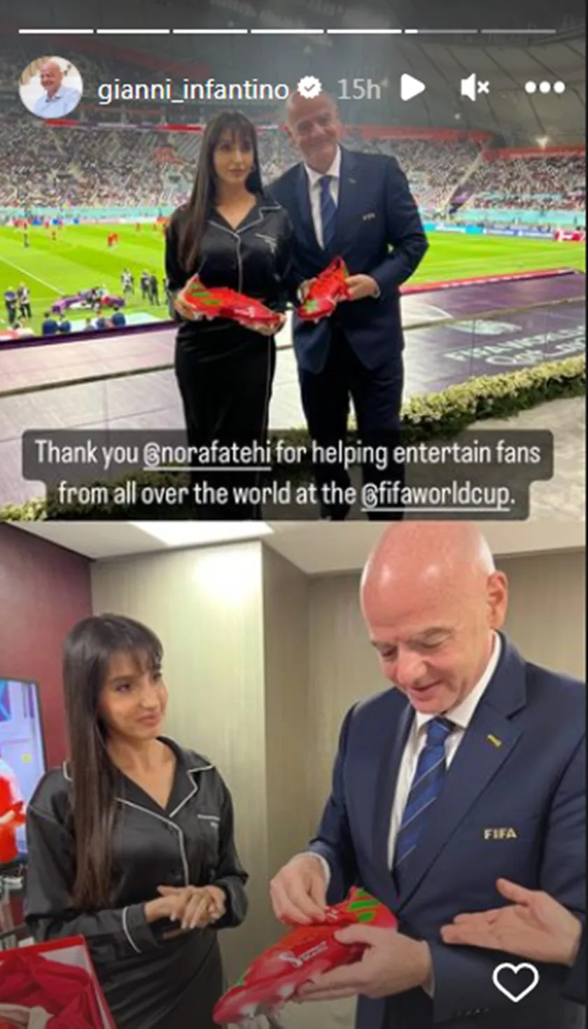 nora fatehi, FIFA, FIFA president 