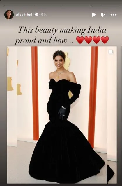 alia bhatt, deepika padukone, oscars, oscars 95, deepika at oscars, alia bhatt praises deepika, alia bhatt ranbir kapoor, deepika padukone oscar look, deepika oscar look viral, alia deepika, আলিয়া ভাট, দীপিকা পাডূকোন, alia bhatt bollywood, deepika padukone bollywood, RRR, RRR won, RRR oscars, RRR naatu naatu 