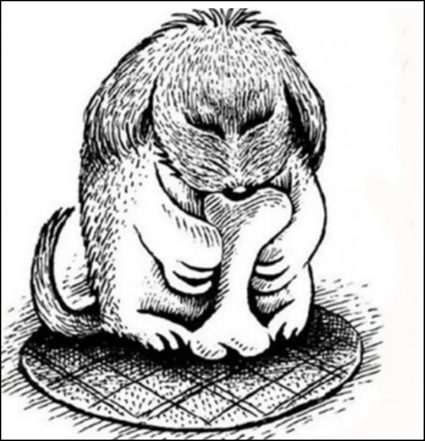 optical illusion, puzzle test, lifestyle, Optical illusions, IQ test, hidden dog in picture, optical illusion of hidden dog, optical illusion for IQ testing, find hidden dog