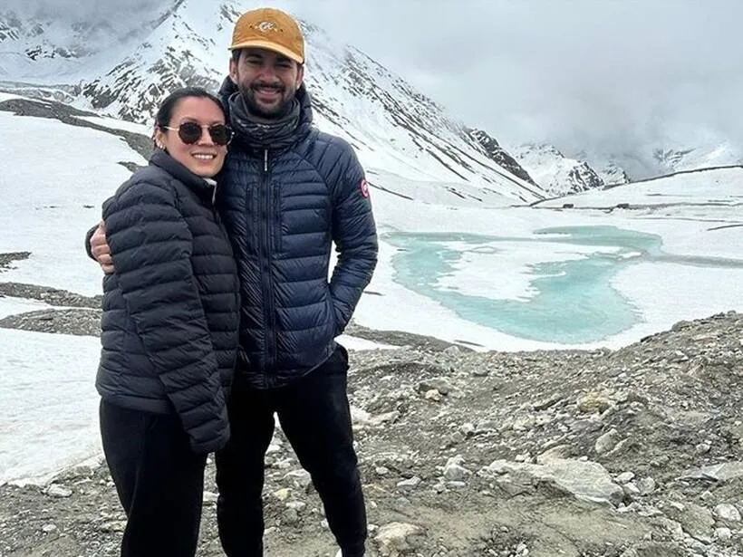 Newlyweds Karan Deol-Drisha Acharya's 'beautiful time' in Manali with dad Sunny Deol and brother Rajveer Deol
