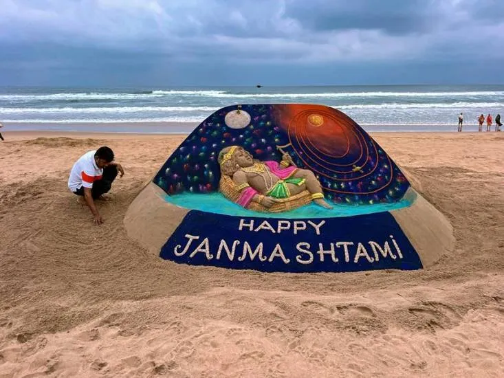 Sand Artist Janmashtami