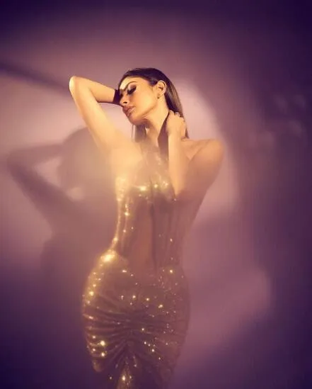 Mouni Roy in golden dress
