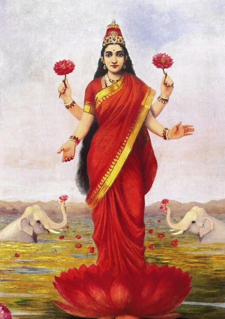 Hindu Goddess Lakshmi (1896), by Raja Ravi Varma.