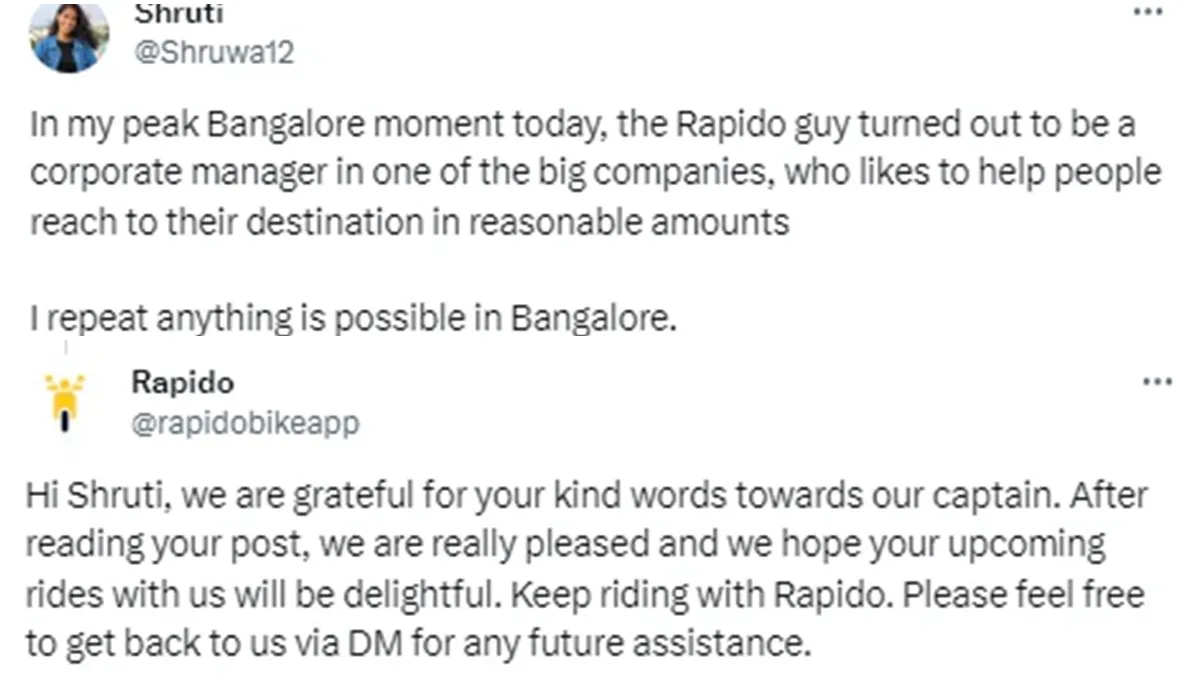 peak bengaluru, rapido, bike driver, corporate manager, IT job, viral post,