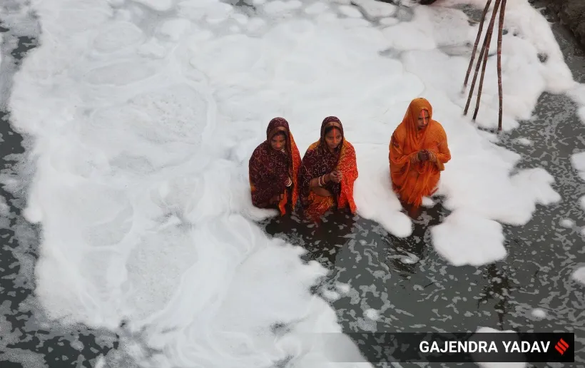 chhath puja, yamuna river indian express