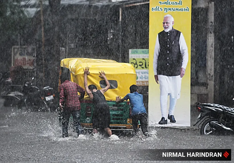 monsoon, waterlogging, ahmedabad, indian express