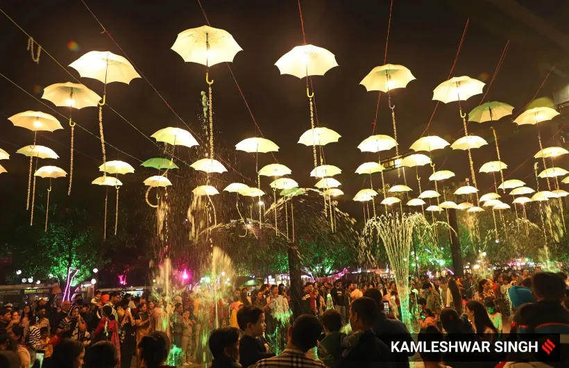 chandigarh, musical fountain, indian express