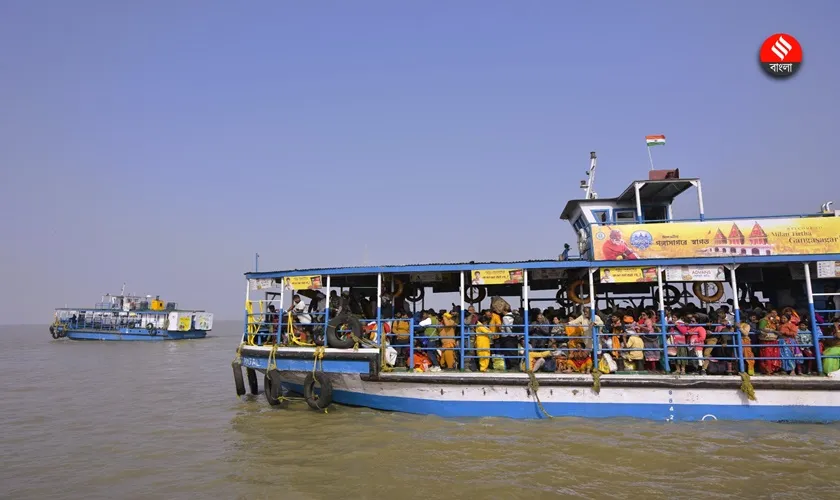 devotees gathered for holy dip in gangasagar