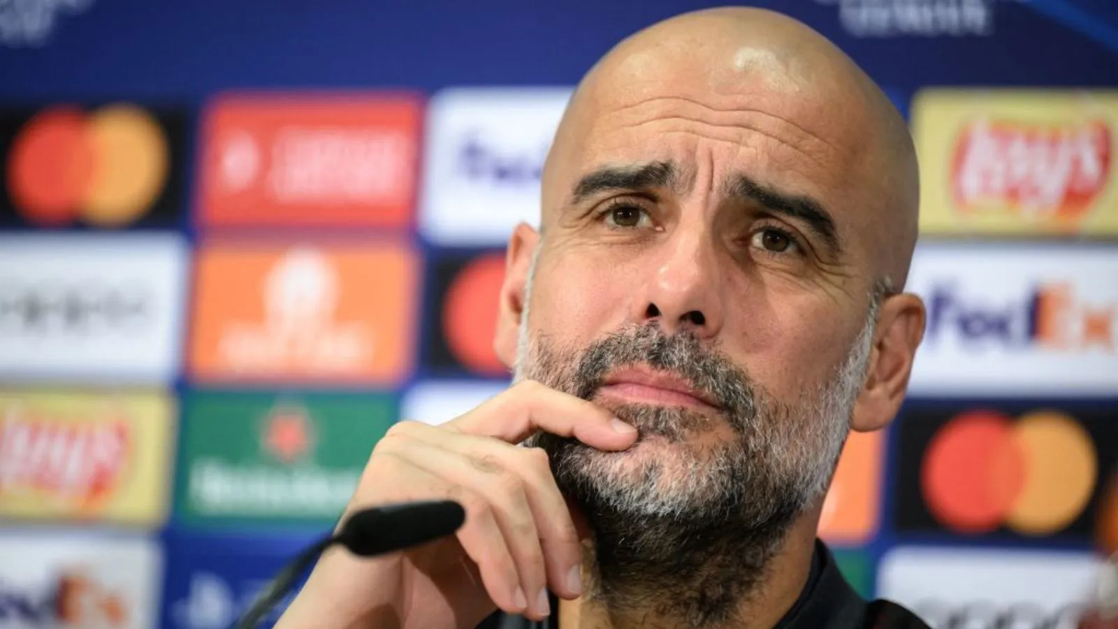 Manchester City manager Pep Guardiola speaks during a press conference. (File)