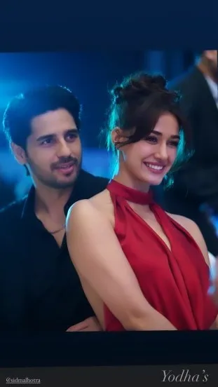 Disha patani yodha red backless deep neck dress photoshoot 