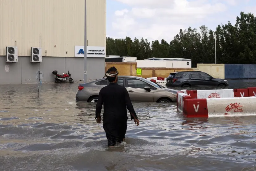 Dubai UAE Heavy Rainfall Floods Photos