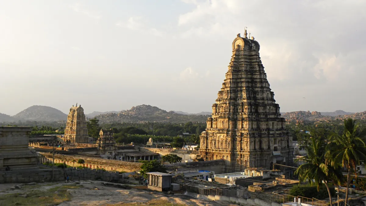 An earlier view of the Virupaksha Temple in Hampi, Karnataka.