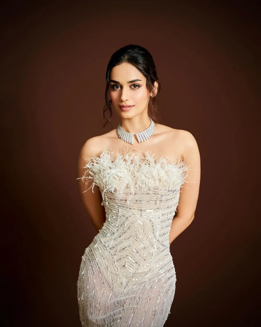 Manushi Chhillar Off Shoulder Dress