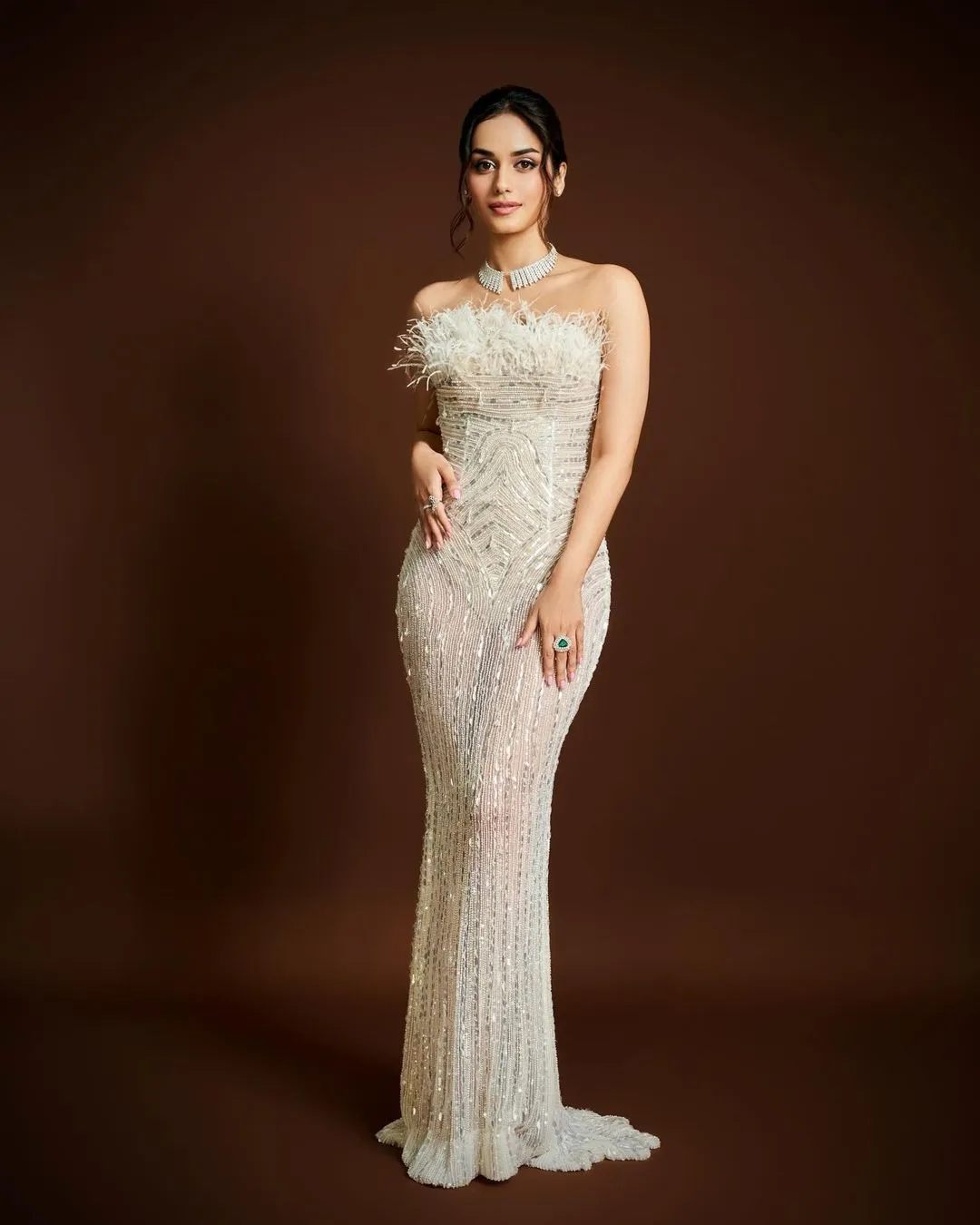 Manushi Chhillar Off Shoulder Dress