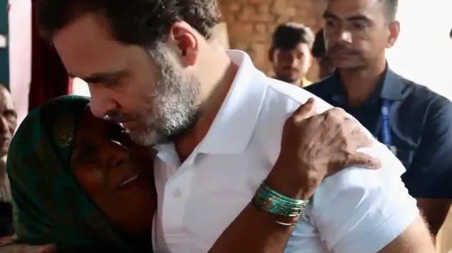 Rahul Gandhi meets bereaved families of Hathras stampede