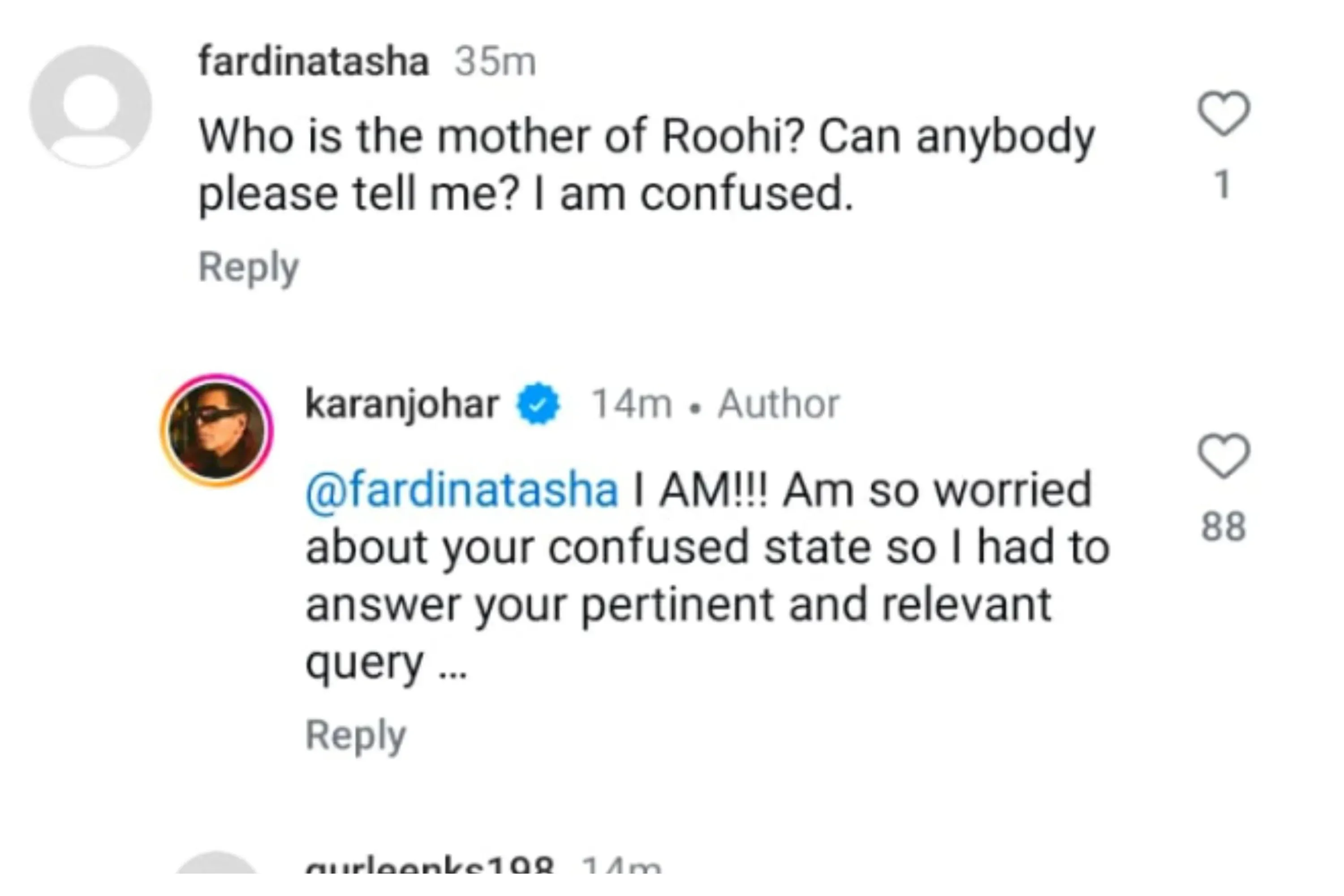 Karan Johar responded to a troll on instagram.