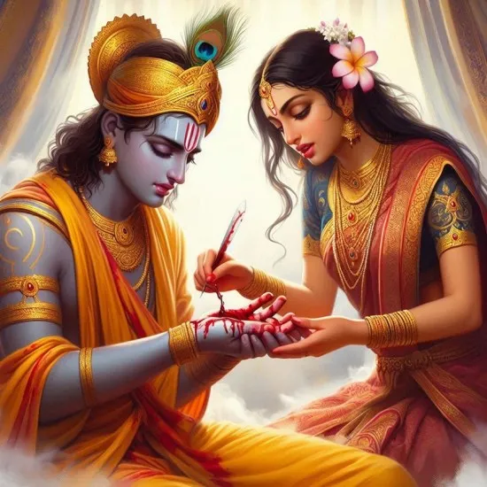 Lord Krishna and Draupadi