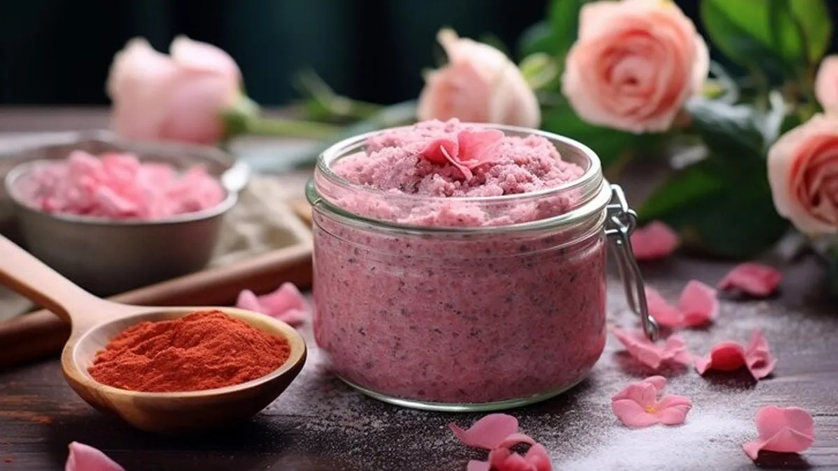 Skin Care Using Hibiscus And Rose Face Mask