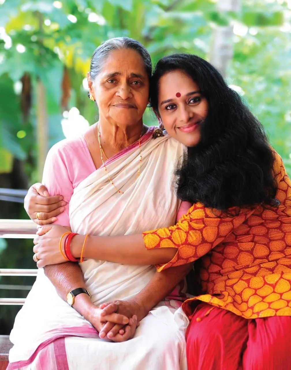 Sajitha Madathil with mother