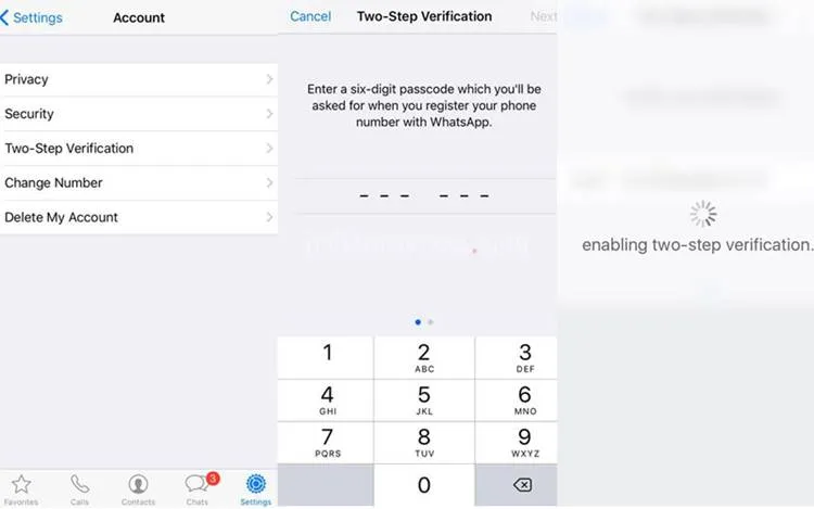 whatsapp- twostep verification