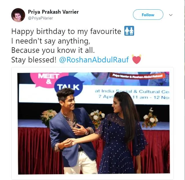 Priya Warrier Tweet