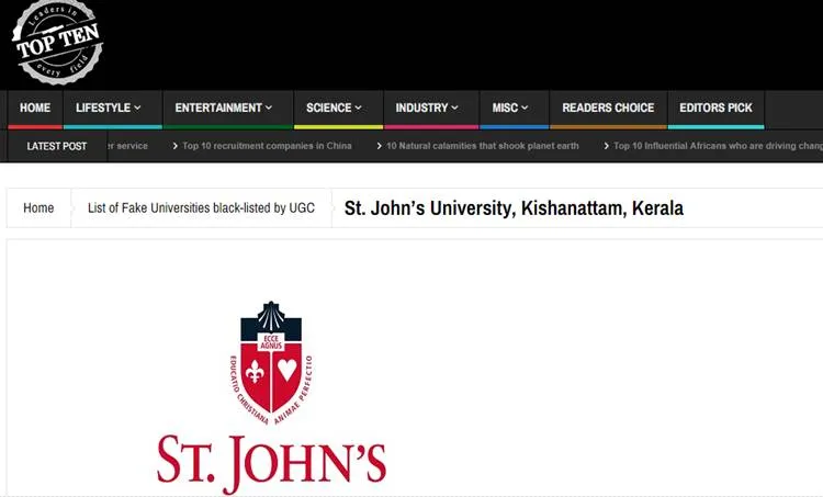 st.jhon's fake in google search, 