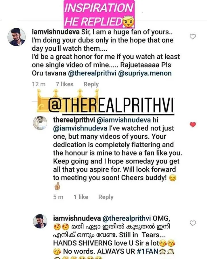 Prithviraj Reply to Fan 3