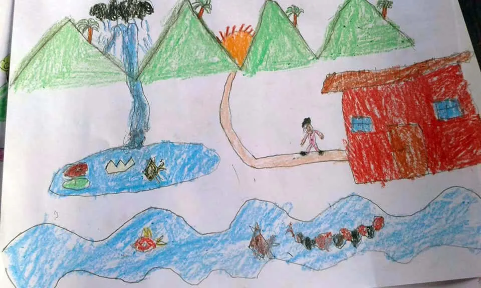  Rebuilding Kerala Colours of Hope, children's paitings from Relief Camp at Karthikappally Kuttanadu: