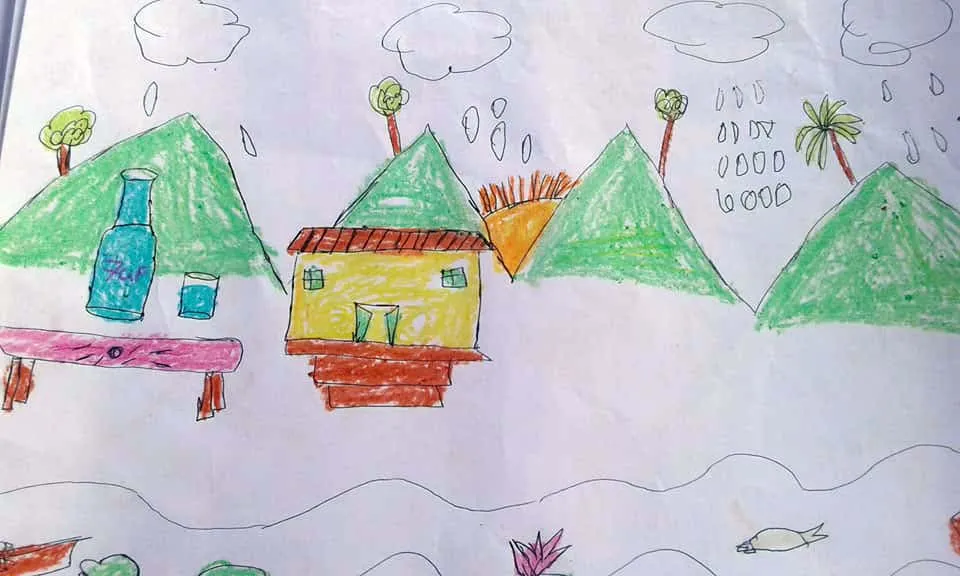  Rebuilding Kerala Colours of Hope, children's paitings from Relief Camp at Karthikappally Kuttanadu: