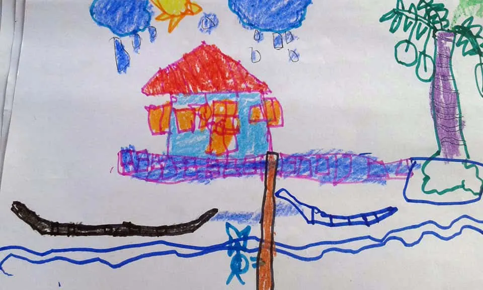  Rebuilding Kerala Colours of Hope, children's paitings from Relief Camp at Karthikappally Kuttanadu: