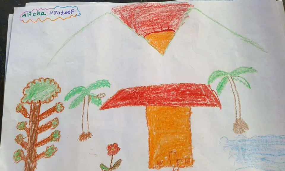  Rebuilding Kerala Colours of Hope, children's paitings from Relief Camp at Karthikappally Kuttanadu: