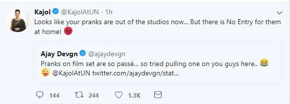 Ajad Devgn shares wife Kajols number on twitter wife irked at prank 1