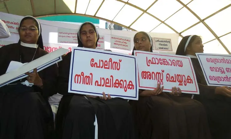  church, church abuse, nun abuse clergy abuse, kuruvilangad, kerala nun protest, bishop franko 