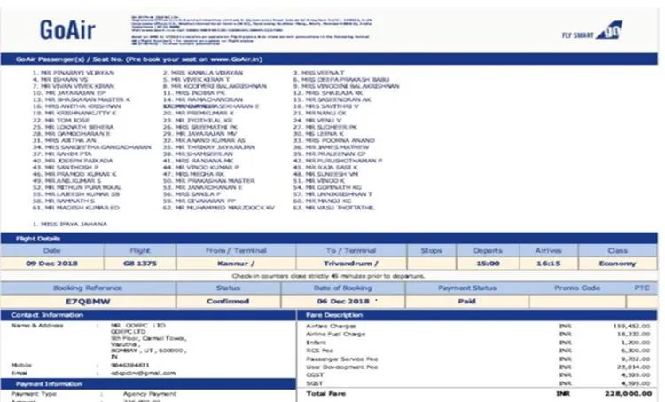 kannur airport travel controversy air ticket go air