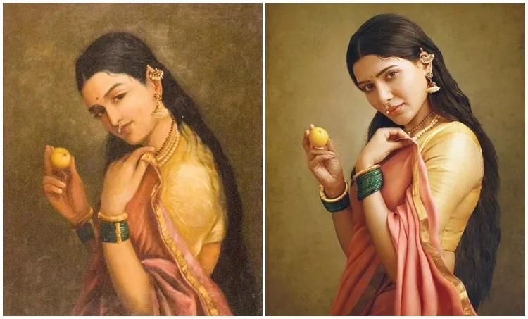 samantha akkineni, shruti haasan, സാമന്ത അക്കിനേനി, രമ്യ കൃഷ്ണൻ, aishwarya rajessh, ramya krishnan, ravi varma painting, naam, g venketram photographer, g ventetram calendar, calender 2020, suhasini maniratnam, Indian express malayalam, IE Malayalam